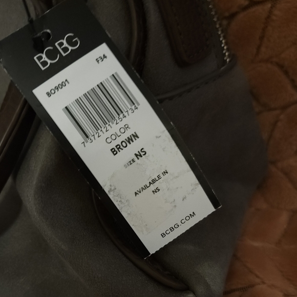🆕️ BCBG Satchel | Brown | Faux Suede | Faux Croc | NWT | Handbag | Shoulder Bag - Picture 5 of 12